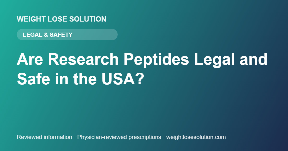 Are research peptides legal and safe to buy in the USA: 2026 guide