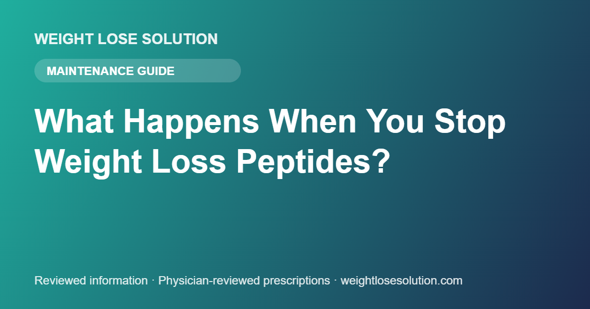 What happens when you stop weight loss peptides: weight regain and how to prevent it